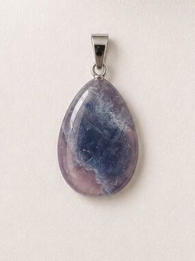 Natural stone teardrop pendant